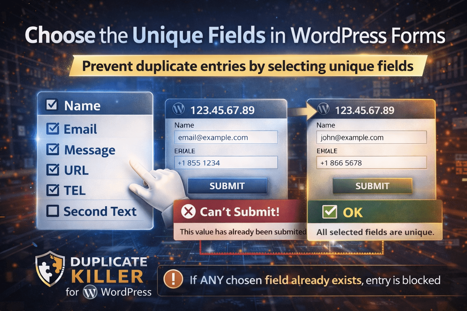 Choose the Unique Fields in WordPress Forms (How It Works)